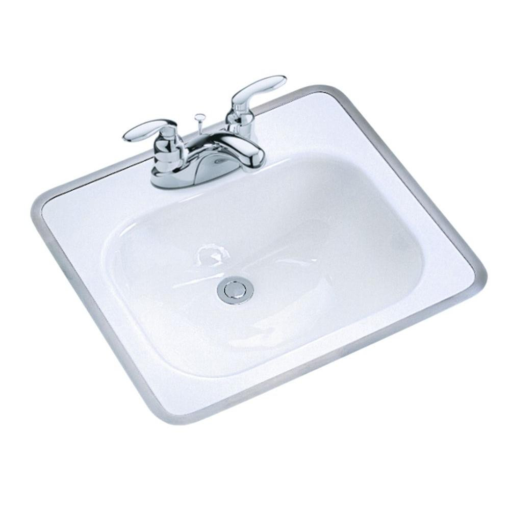 Drop In Bathroom Sinks
 KOHLER Tahoe Drop In Cast Iron Bathroom Sink in White with
