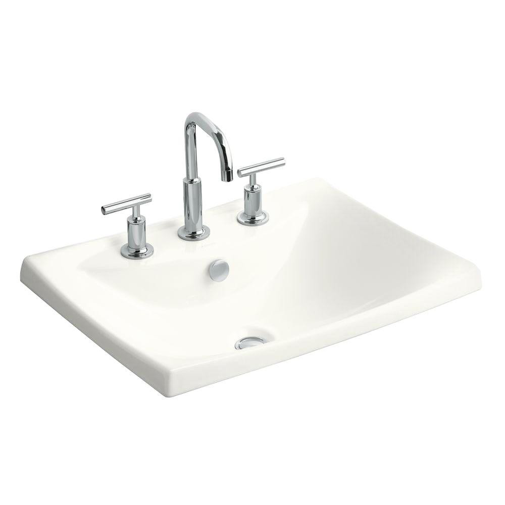 Drop In Bathroom Sinks
 KOHLER Escale Drop In Ceramic Bathroom Sink in White with
