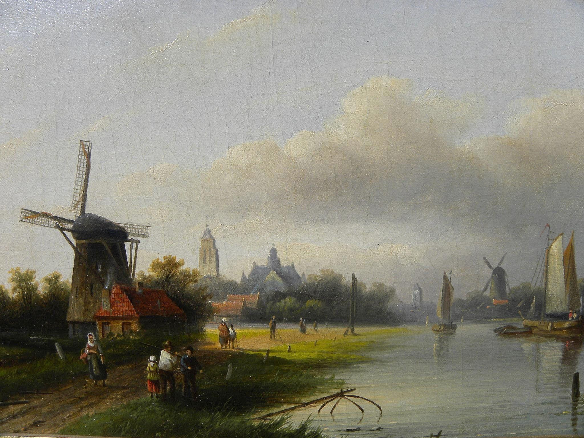 Dutch Landscape Painting
 JAN JACOB COENRAD SPOHLER 1837 1923 Dutch landscape