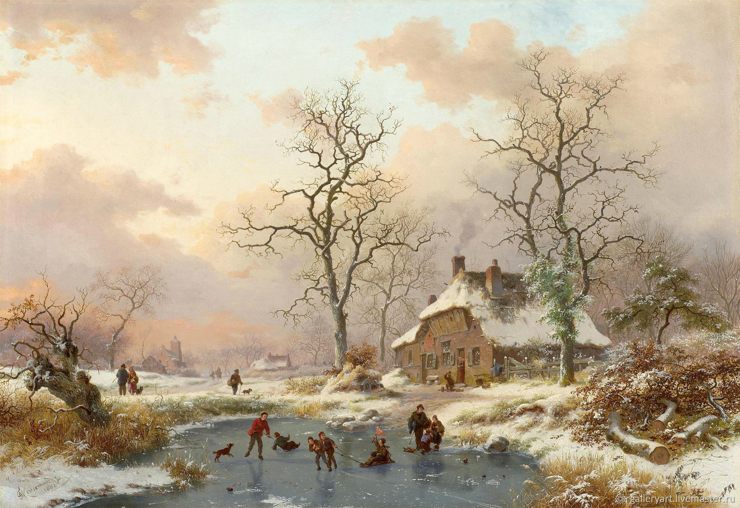 Dutch Landscape Painting
 The painting "Dutch landscape Winter skiing" – заказать на