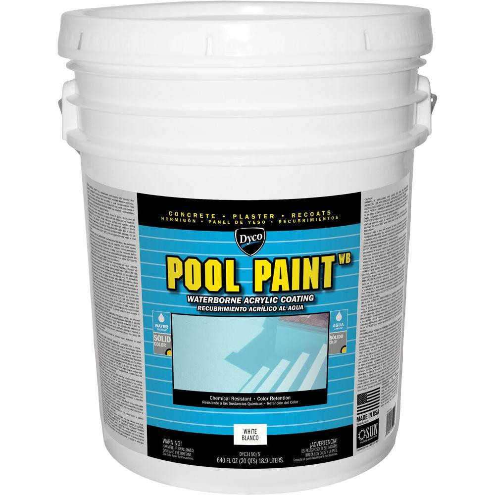 Dyco Pool Deck Paint
 Dyco Pool Paint 5 Gal 3150 White Semi Gloss Acrylic