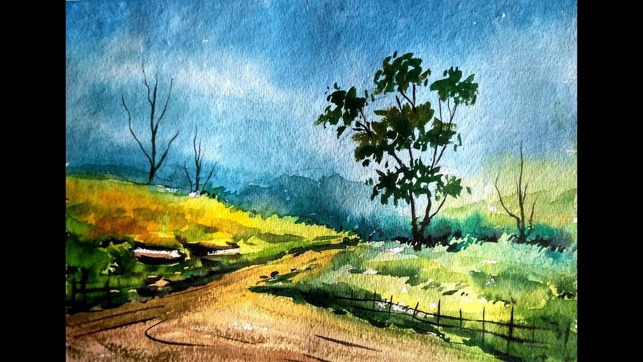 Easy Landscape Paintings
 Simple Watercolor Landscape Painting for Beginners