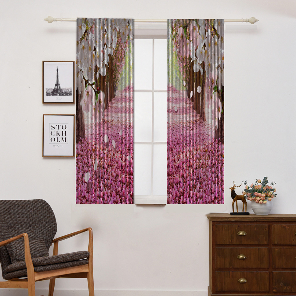 Ebay Curtains For Living Room
 Anti UV Silky 3D Print Window Curtains for Living Room