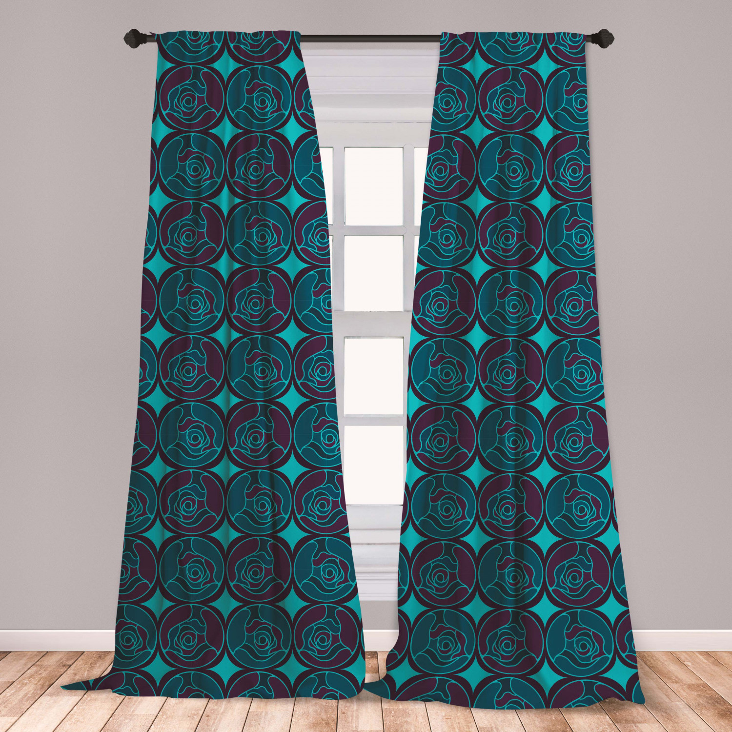 Ebay Curtains For Living Room
 Flora Scene Microfiber Curtains 2 Panel Set Living Room