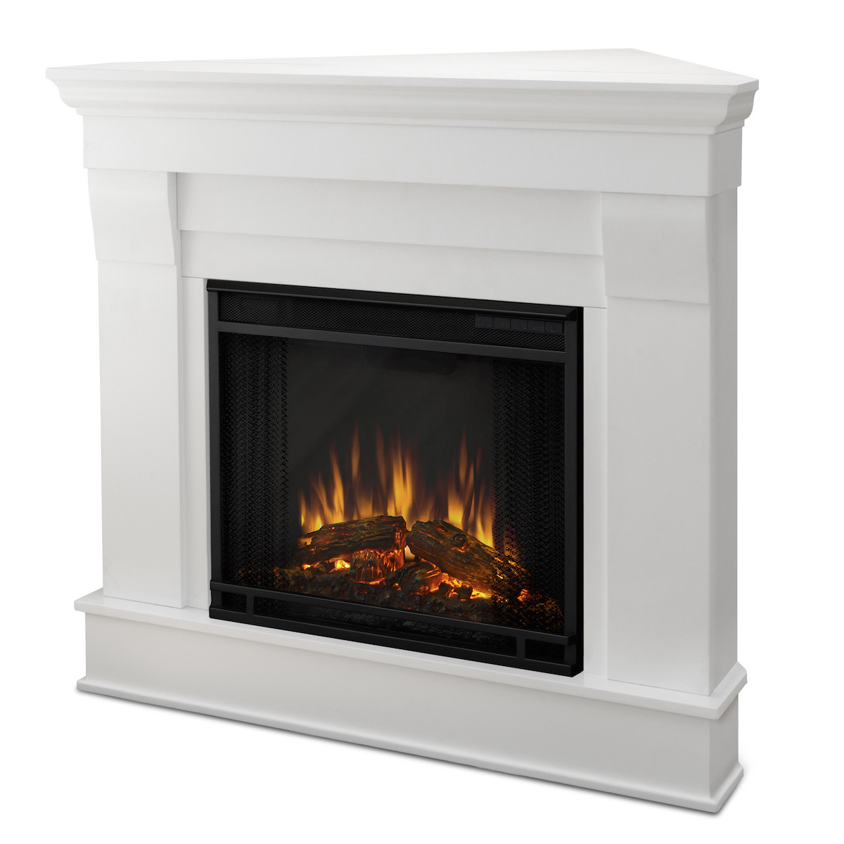 Electric Corner Fireplace
 Real Flame Chateau Corner Electric Fireplace in White