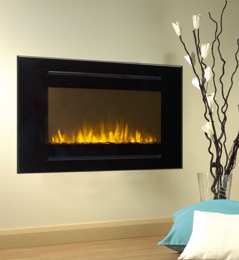 Electric Fireplace Recessed
 40 inch Forte Wall Recessed Electric Fireplace in Black