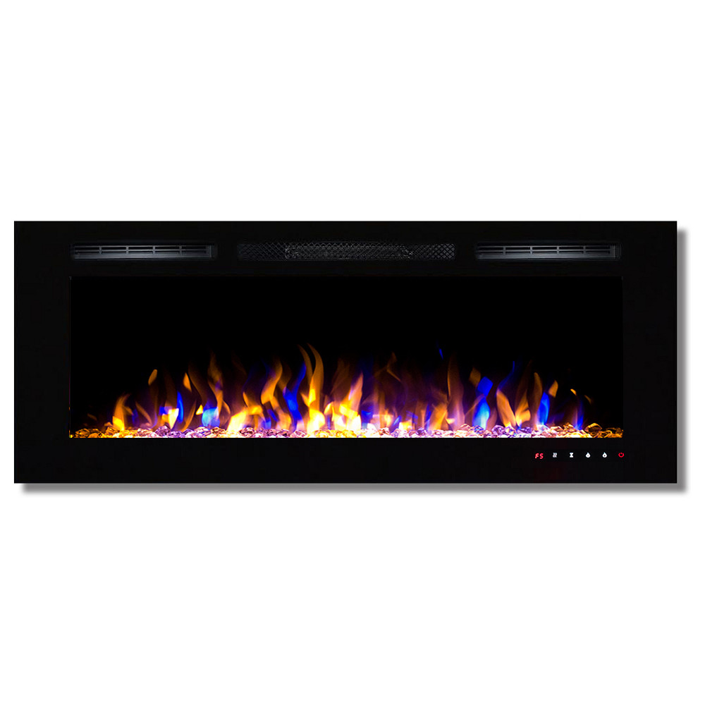Electric Fireplace Recessed
 Fusion 50 Inch Built in Ventless Heater Recessed Wall