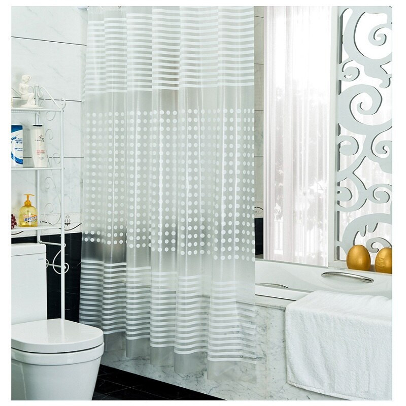Elegant Bathroom Shower Curtains
 Europo Elegant White PEVA Thickening Bath Cutrain