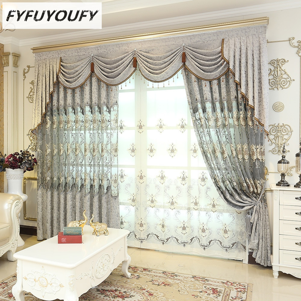 Elegant Curtains For Living Room
 High grade European elegant Embroidered curtain and
