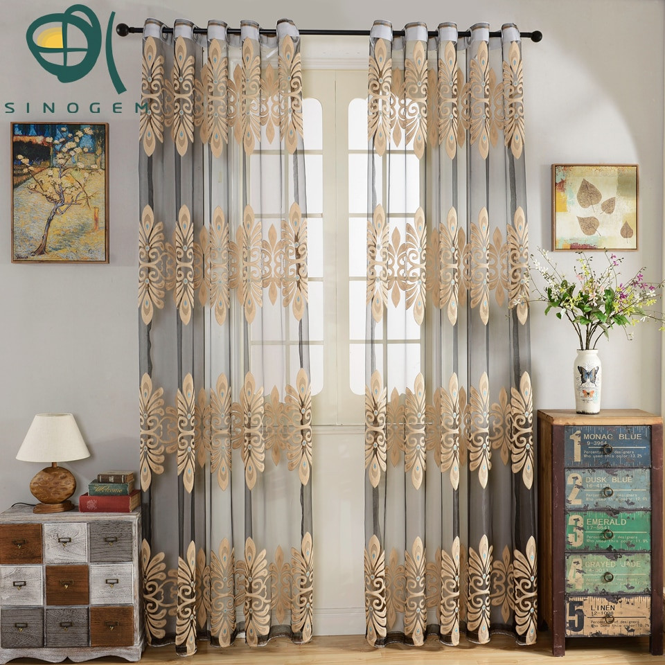Elegant Curtains For Living Room
 Luxury Fashion European multicolored window treatments