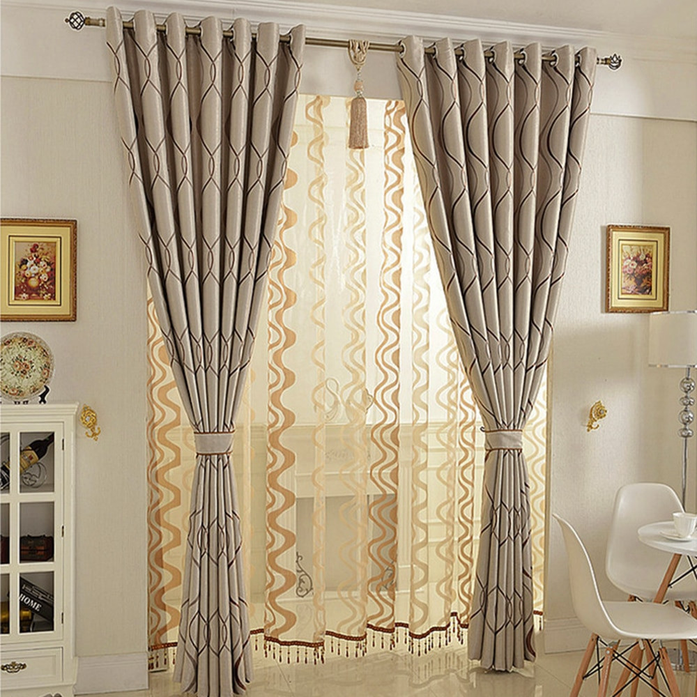 Elegant Living Room Curtains
 European Jacquard Blackout Curtain for Bedroom Window