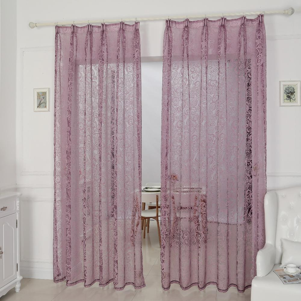 Elegant Living Room Curtains
 Kitchen window cheap curtains fabrics tulle organza modern