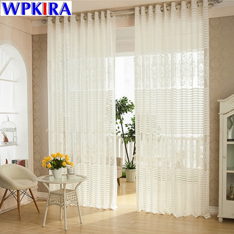 Elegant Living Room Curtains
 Luxury Net Mesh Curtains Embroidered White Elegant