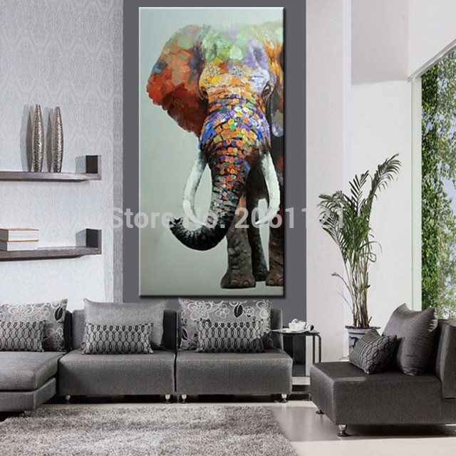 Elephant Decor For Living Room
 hand painted large big elephant wall art abstract textured