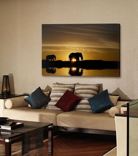 Elephant Decor For Living Room
 African Elephant Sunset