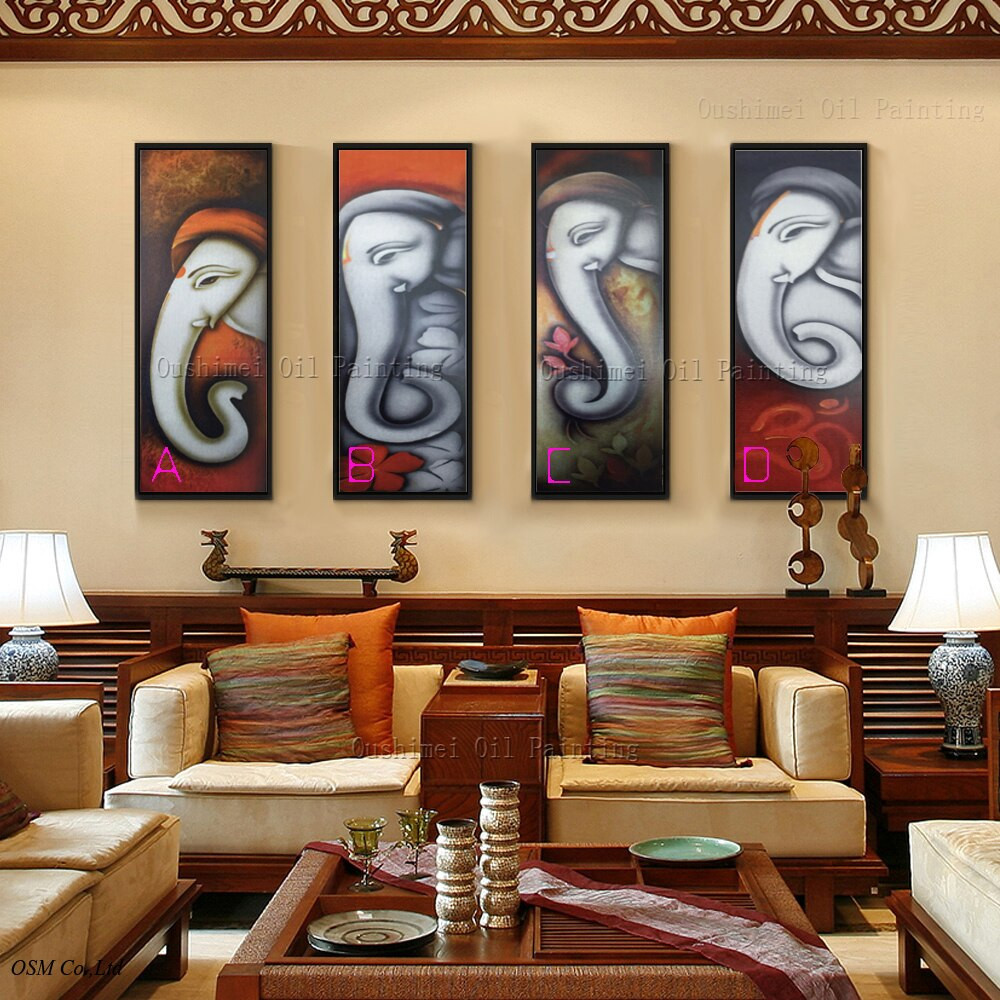 Elephant Decor For Living Room
 Hand Painted Picture Canvas Painting Wall For