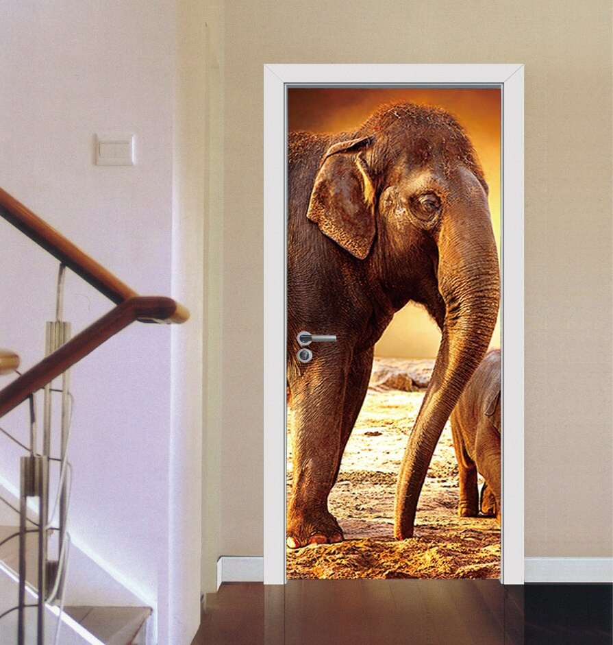 Elephant Decor For Living Room
 Elephant Wild Animal Gate Decoration Door Sticker Custom