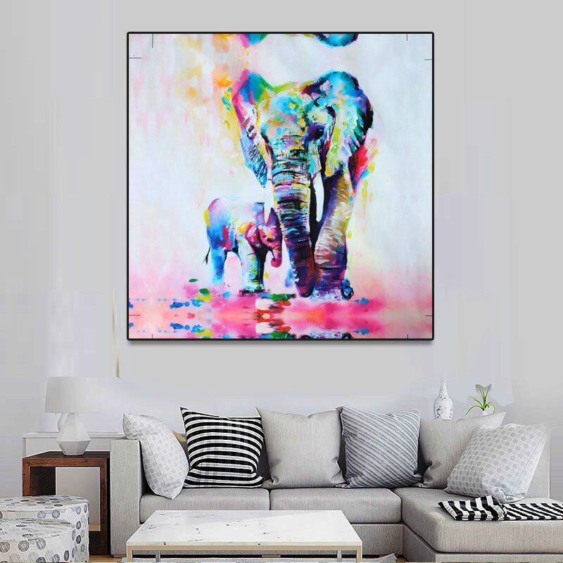 Elephant Decor For Living Room
 Elephant Poster Wall Art Canvas Painting Nordic Wall