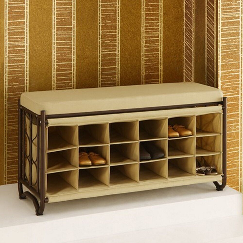 Entryway Bench With Shoe Storage
 Entryway Hall Bench Seat Shoe Storage Cubbie Cushion