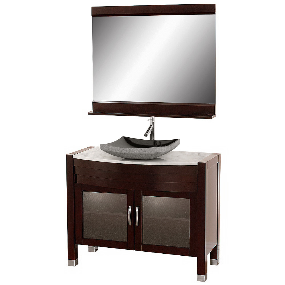 Espresso Bathroom Mirror
 Daytona 42" Bathroom Vanity with Mirror Espresso Finish