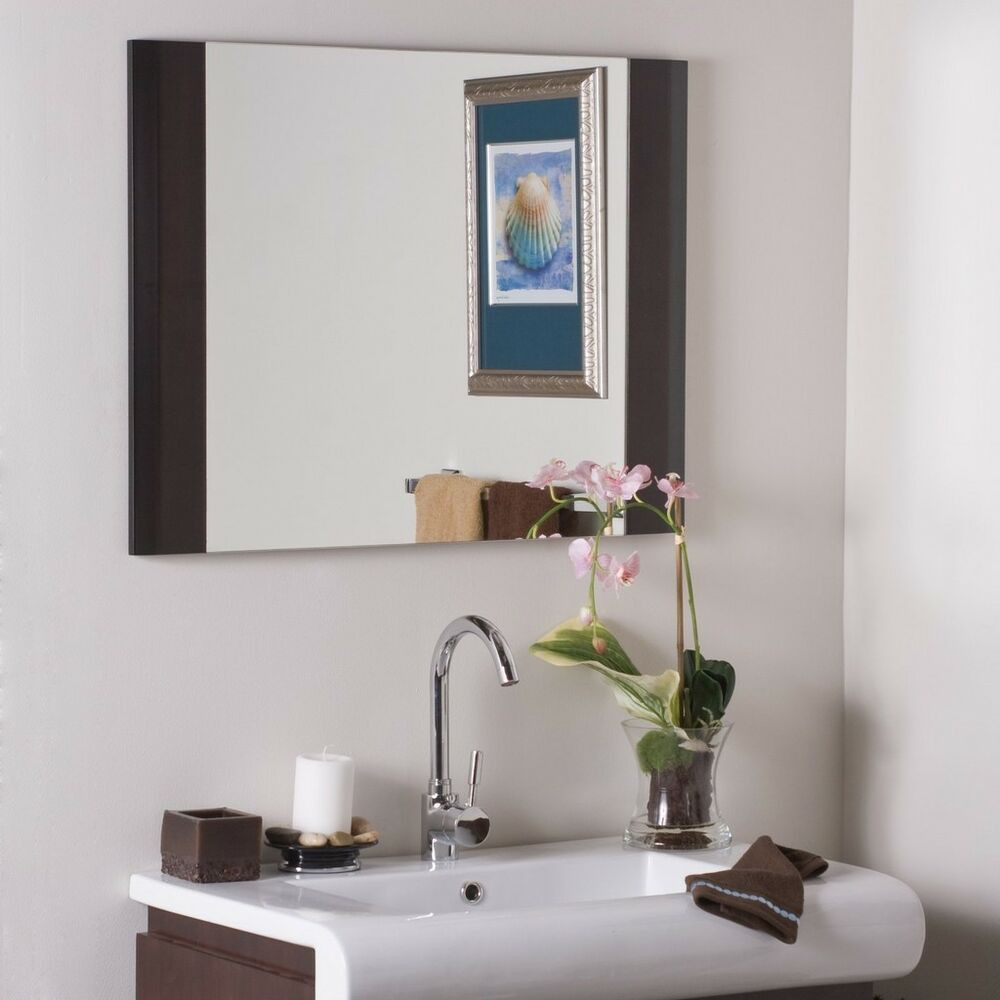 Espresso Bathroom Mirror
 Espresso Framed Wood Wall Bathroom Mirror Hall Designer