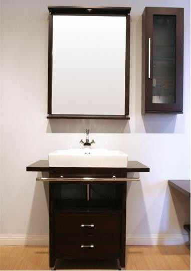 Espresso Bathroom Mirror
 Modern Espresso Home Renovation Bathroom Vanity Set with