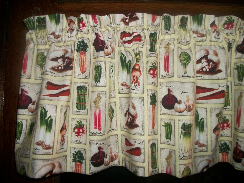 Fabric For Kitchen Curtain
 Ve ables Mushrooms Diner Patchwork retro chef kitchen