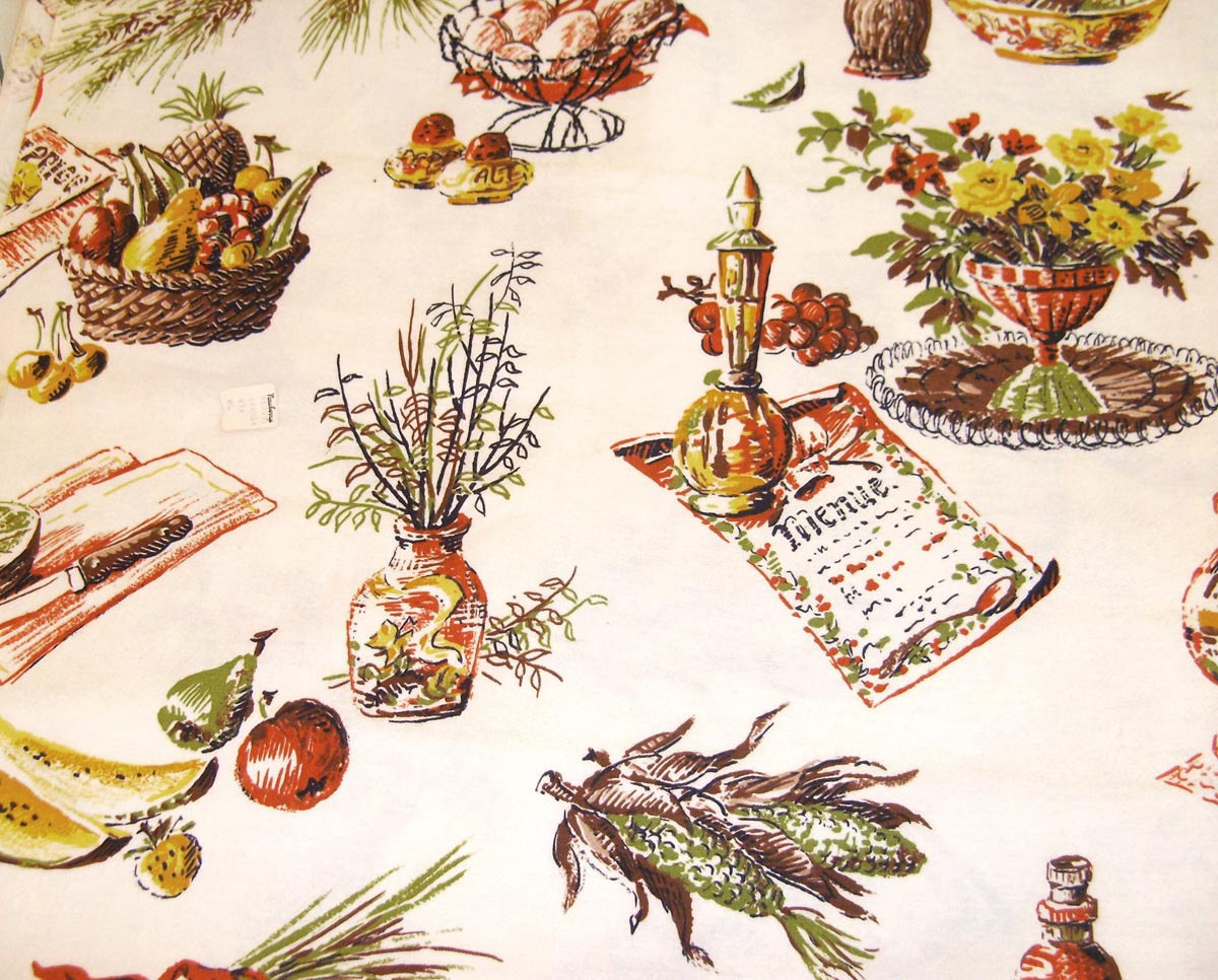 Fabric For Kitchen Curtain
 Vintage FABRIC Kitchen Cafe CURTAIN Fabric Cottage Chic 4 75