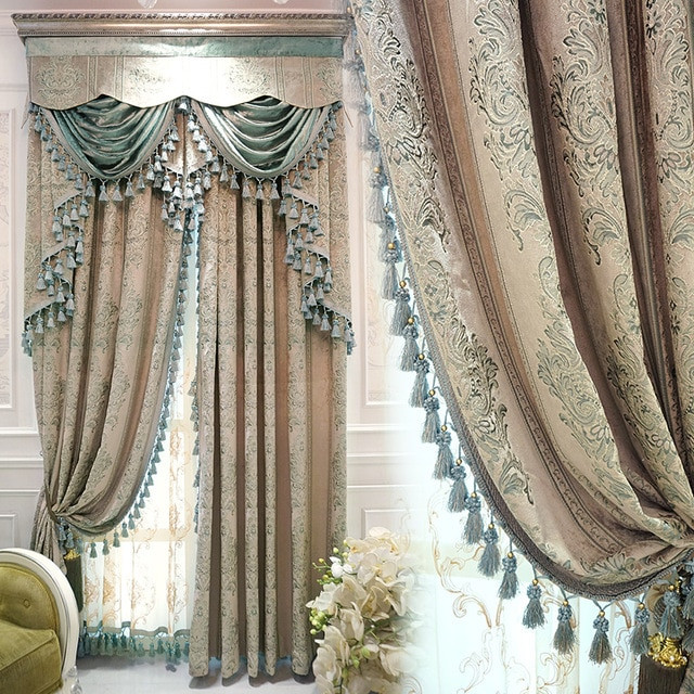 Fancy Living Room Curtains
 Luxury European style curtains custom luxury simple living