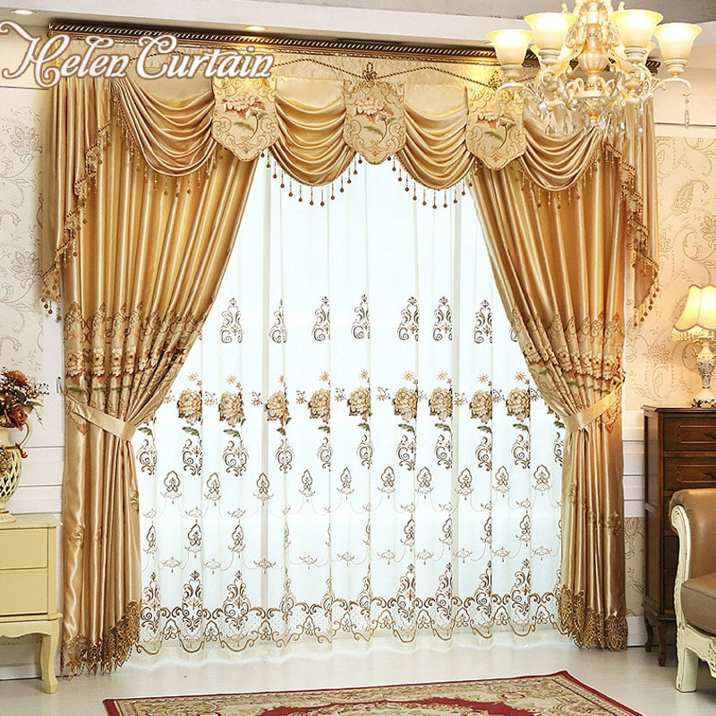 Fancy Living Room Curtains
 Set Helen Curtain Luxury Curtains For living Room With