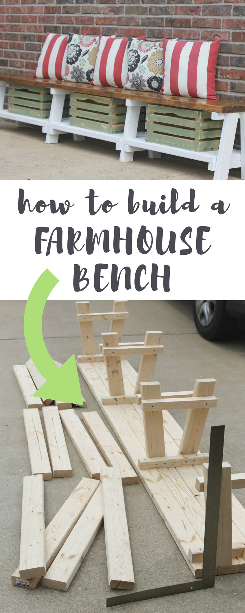 Farmhouse Bench With Storage
 Simple DIY Farmhouse Bench Tutorial With Storage