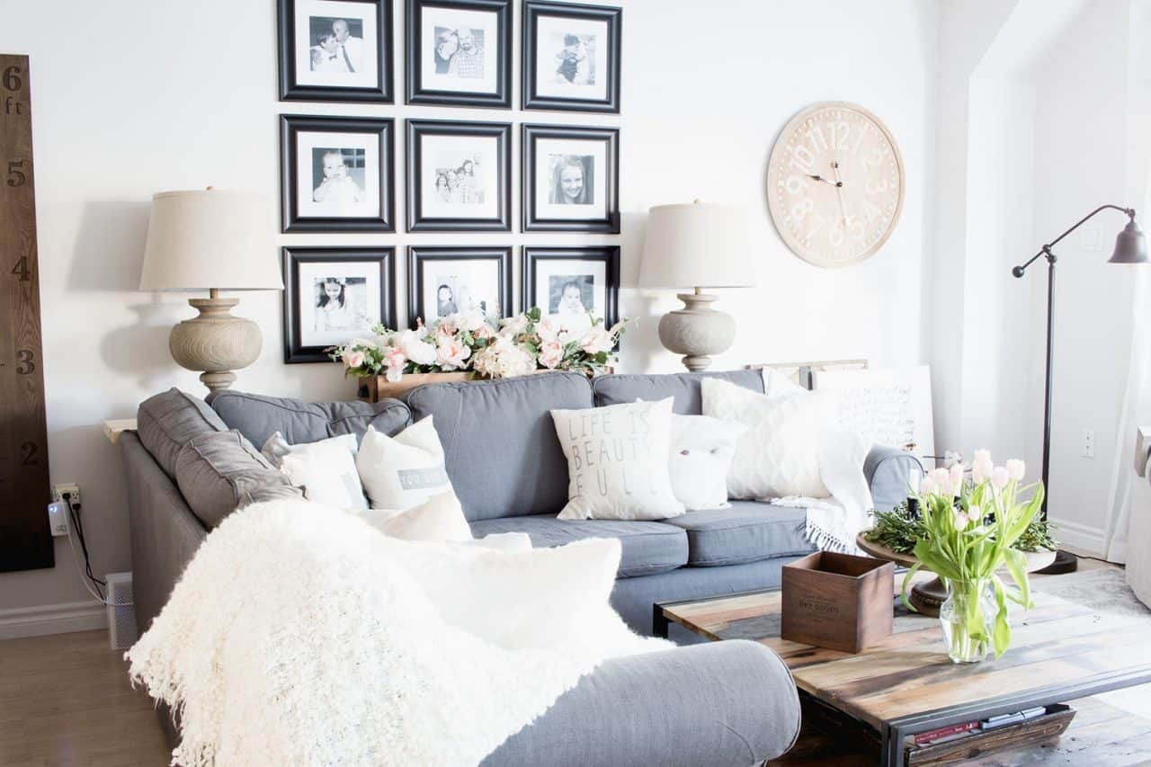 Farmhouse Style Living Room
 Our Spring Entry and Living Room Canadian Bloggers Home Tour