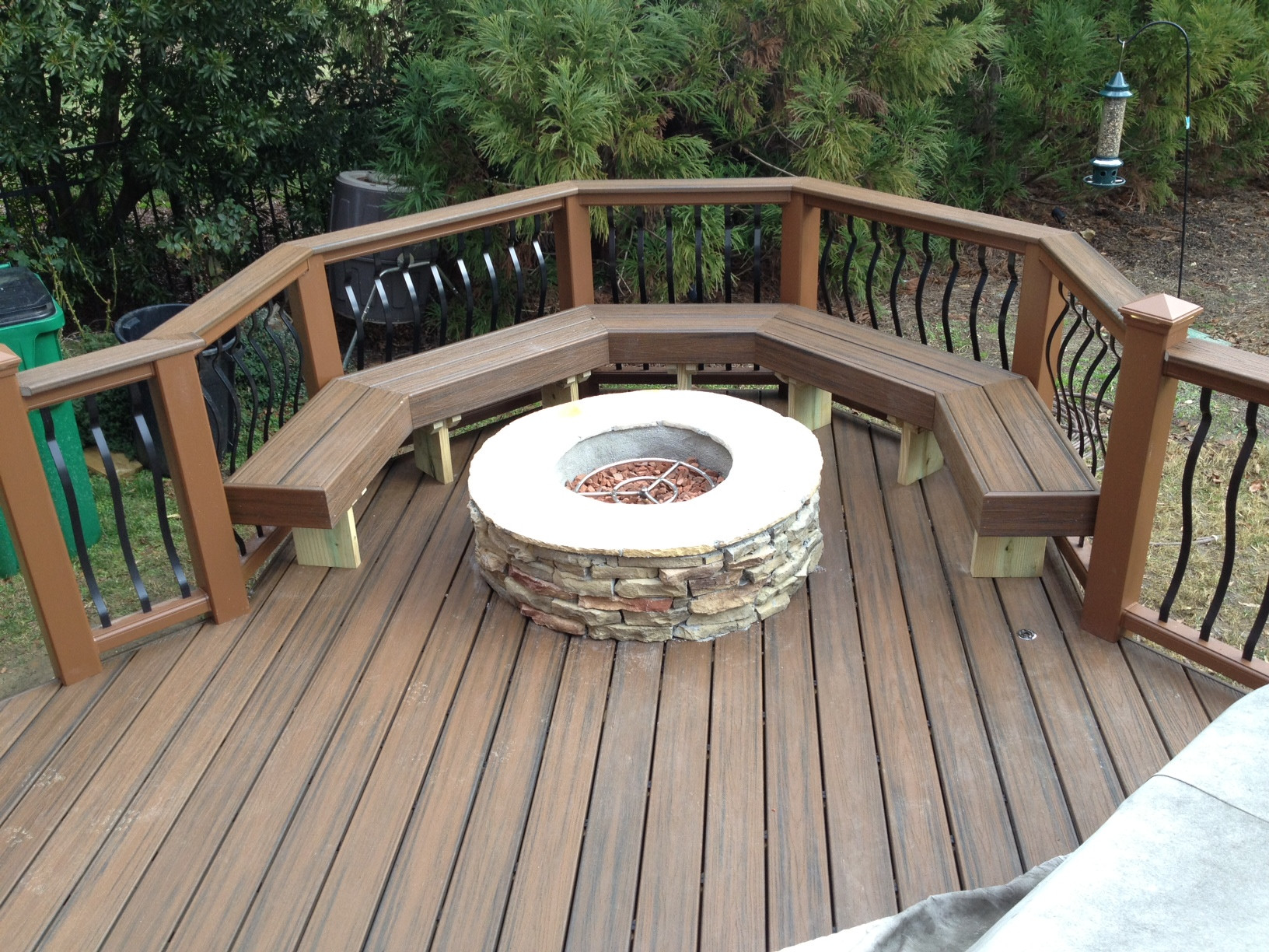 Fire Pit On Wood Deck
 outdoor firepit
