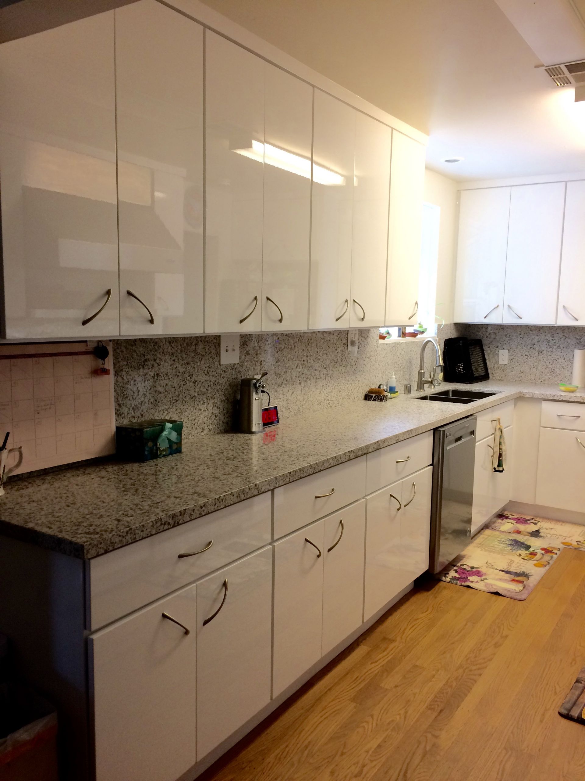 Flat Panel Kitchen Cabinets White
 DISCONTINUED High Gloss White Flat slab panel Cabinets