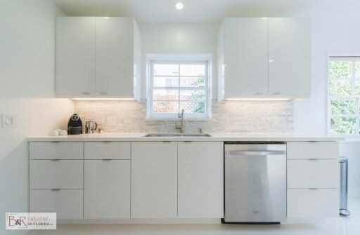 Flat Panel Kitchen Cabinets White
 Glossy white flat panel kitchen cabinet