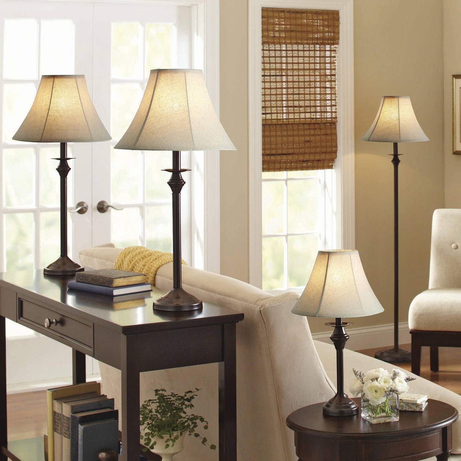 Floor Lamps Living Room
 Living Room 4 Piece Lamp Set Floor Table Accent Lamps