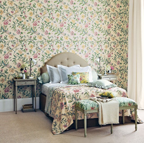 Flower Bedroom Wallpaper
 floral bedroom with wallpaper decor