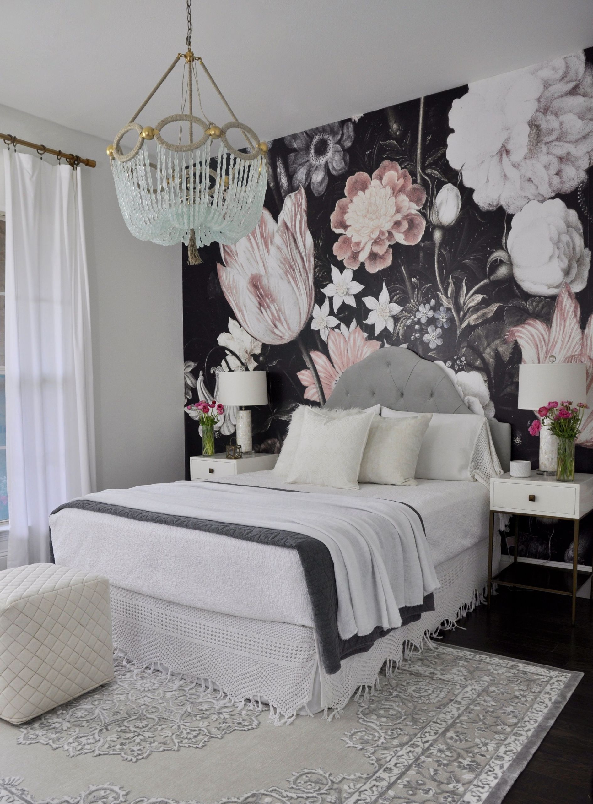 Flower Bedroom Wallpaper
 e Room Challenge The Reveal
