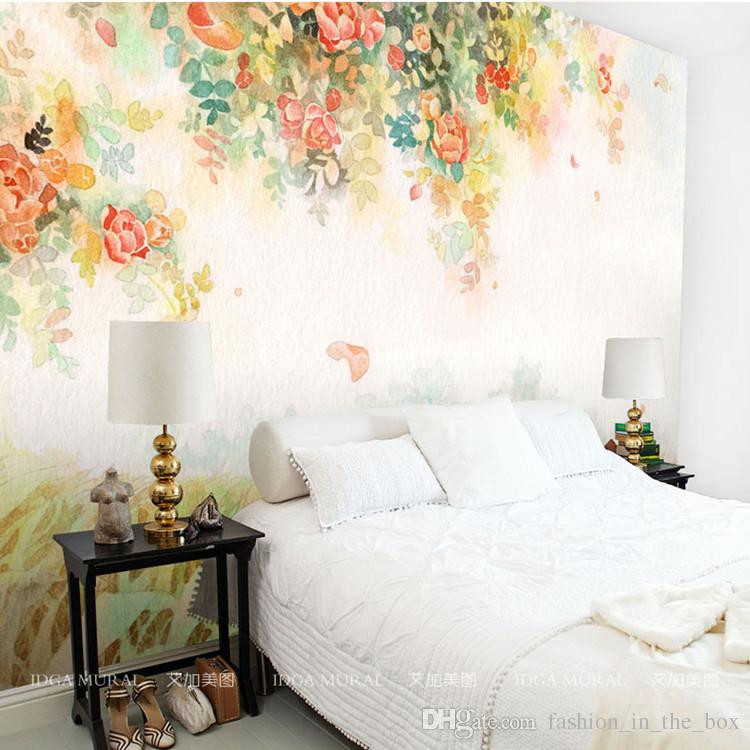 Flower Bedroom Wallpaper
 Elegant Wallpaper Rose Flower Wall Murals 3d Custom