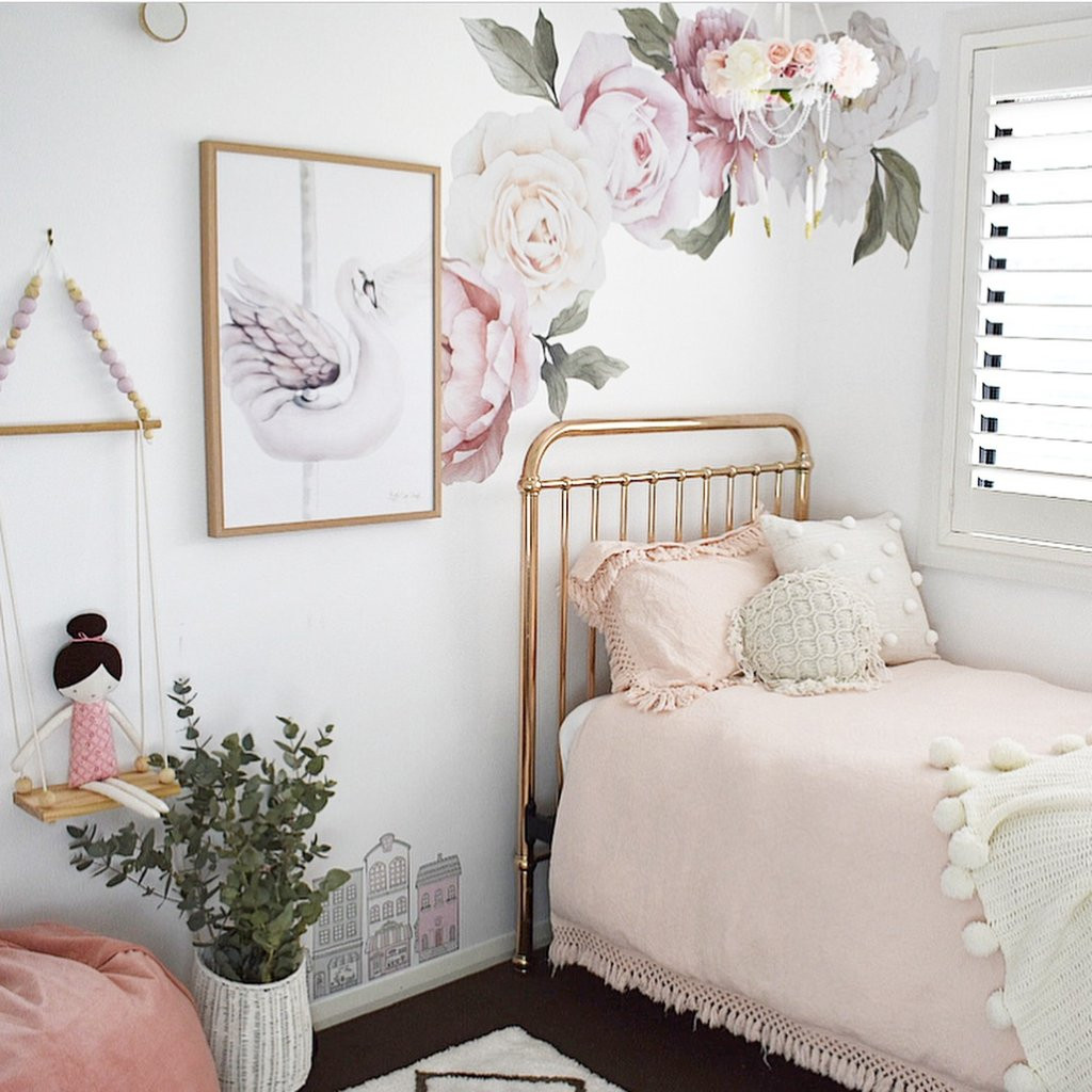 Flower Bedroom Wallpaper
 Where to floral wallpaper and decals for girls nursery