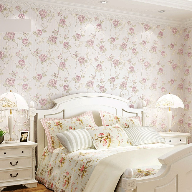 Flower Bedroom Wallpaper
 Free shipping embossed 3d wallpaper flower bedroom living