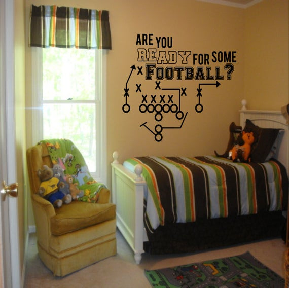 Football Bedroom Decoration
 Are You Ready for Some Football decal boys room decor
