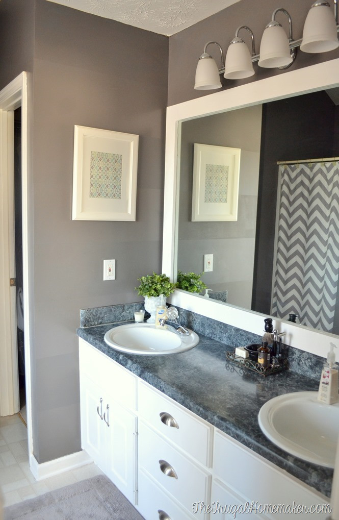 Framed Bathroom Mirror Ideas
 How to frame out that builder basic bathroom mirror for