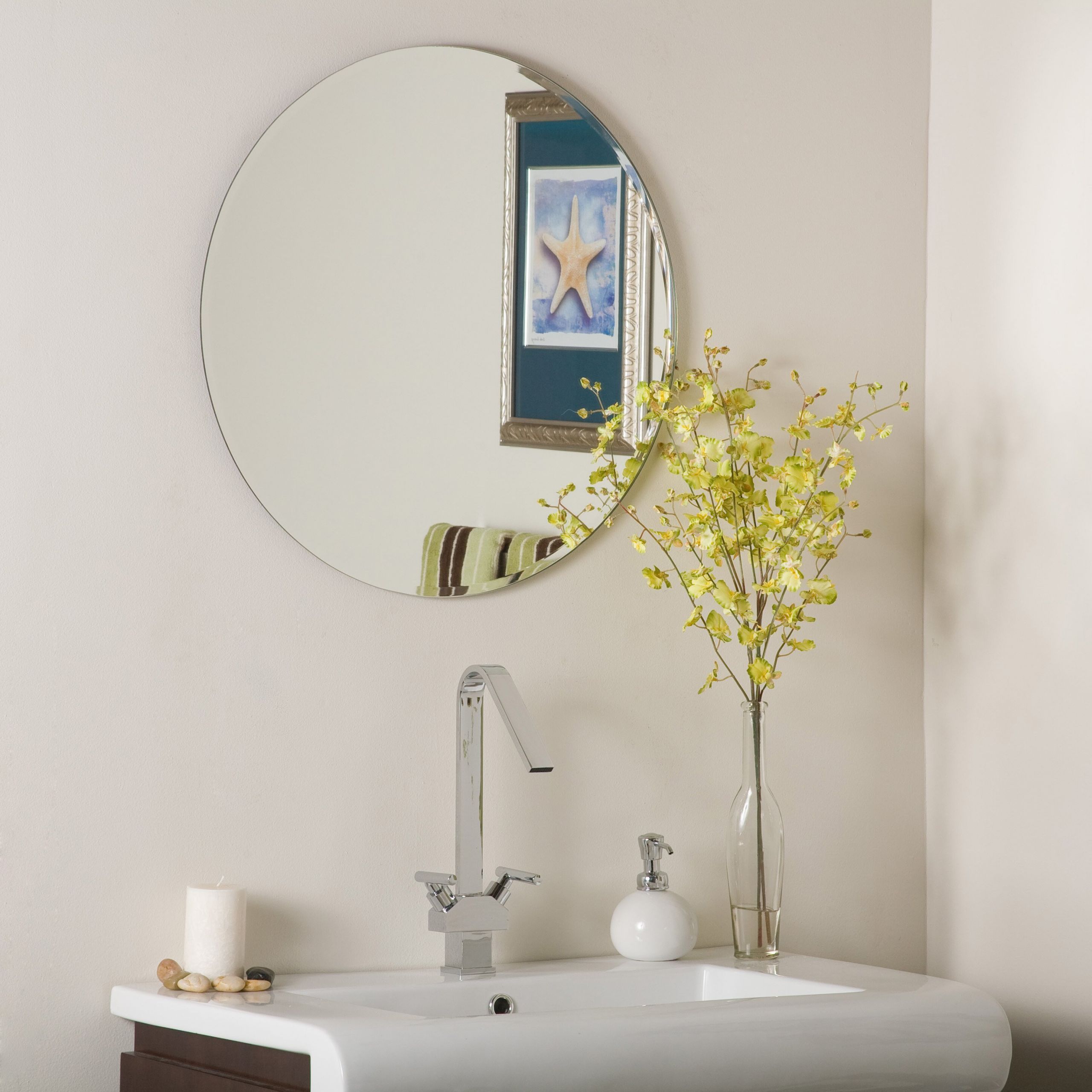 Frameless Bathroom Mirrors
 Decor Wonderland Frameless Liam Wall Mirror & Reviews