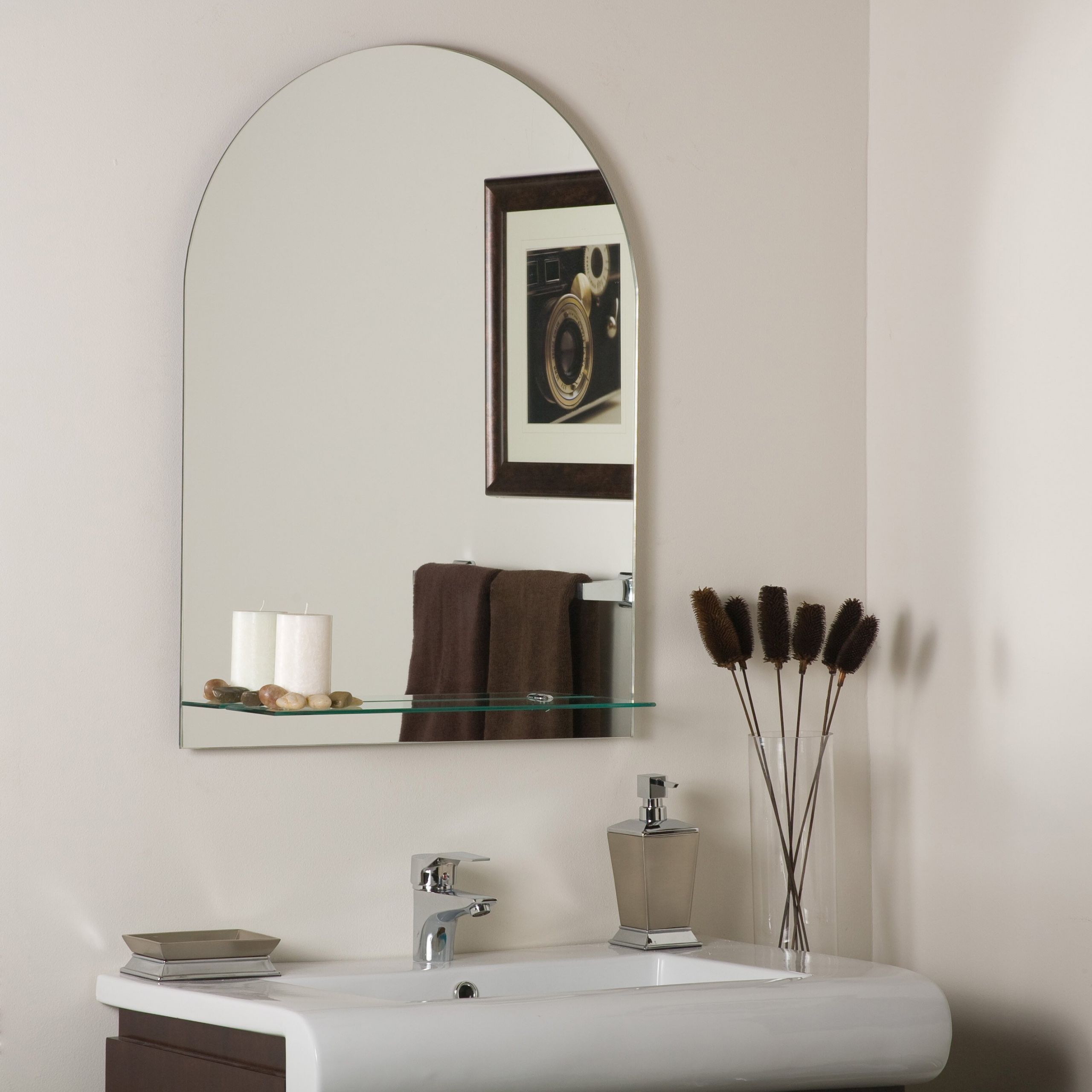 Frameless Bathroom Mirrors
 Decor Wonderland Roland Frameless Wall Mirror & Reviews