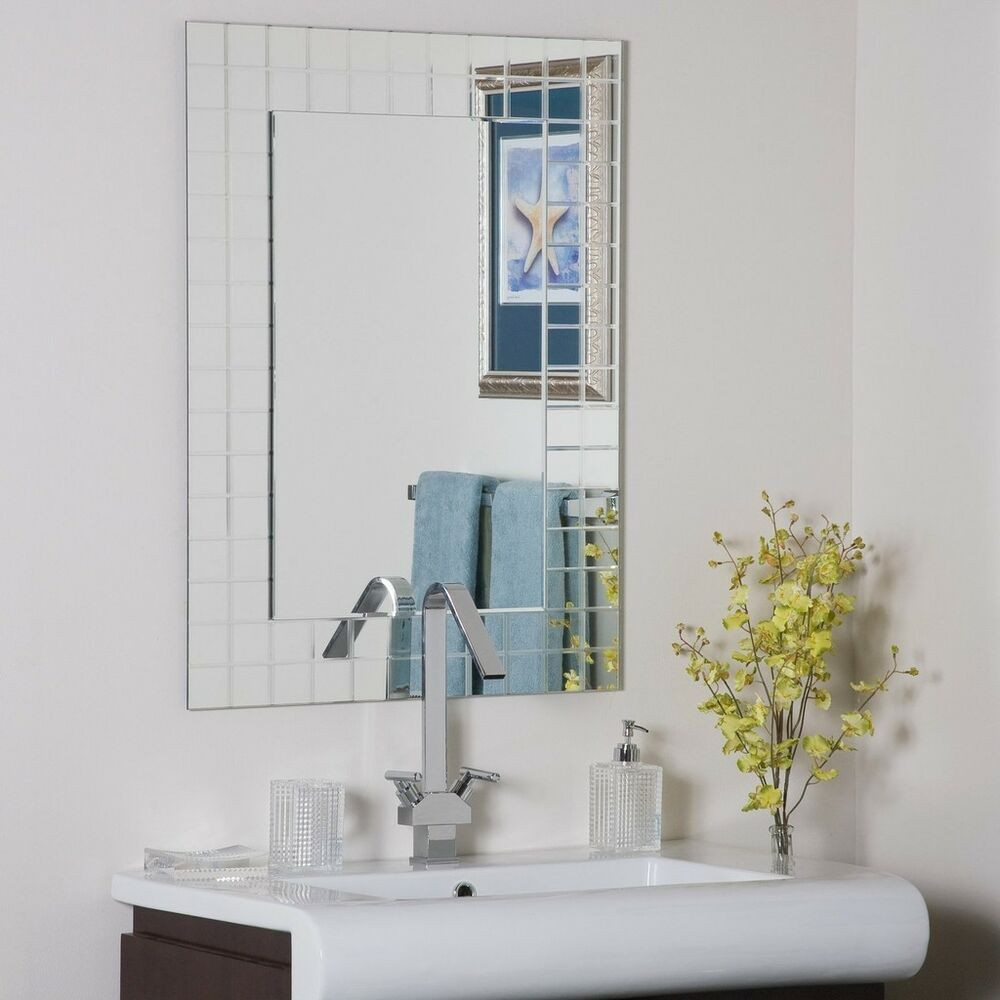 Frameless Bathroom Mirrors
 Frameless Wall Mirror Vgroove beveled bathroom