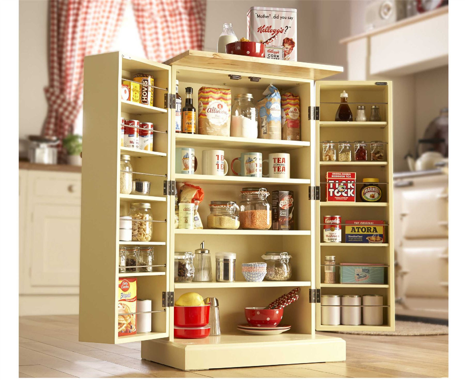 Freestanding Kitchen Cabinets
 Freestanding Larder Wooden Cupboard Buttermilk Kitchen