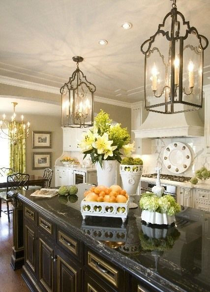 French Country Kitchen Pendant Lighting
 Lantern pendant lights in the kitchen for an instant