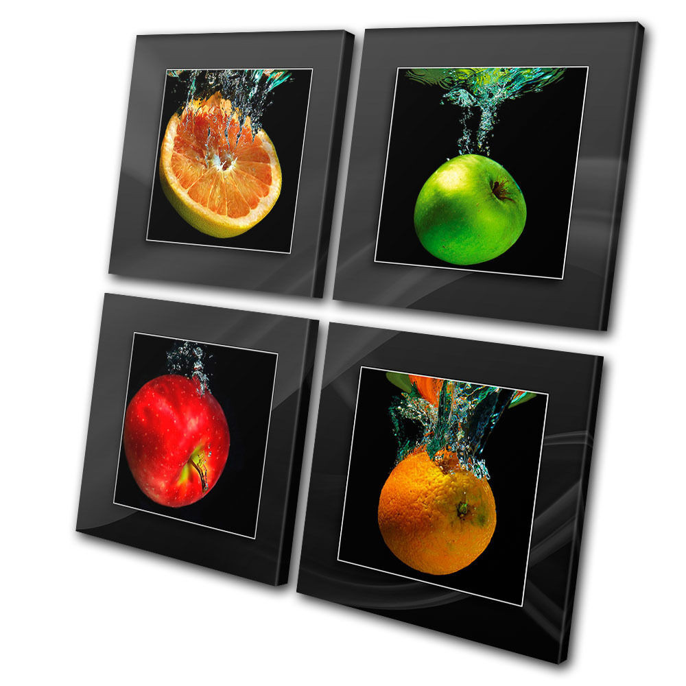 Fruit Wall Art Kitchen
 Food Kitchen Fruit Apple Splash CANVAS WALL ART Picture