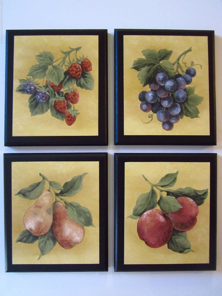 Fruit Wall Art Kitchen
 Fruit Country Kitchen Wall Decor Plaques 4 signs